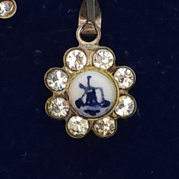 DAINTY BLUE DELFT Holland Porcelain Earrings and Necklace Set BNIP - Picture 5 of 5